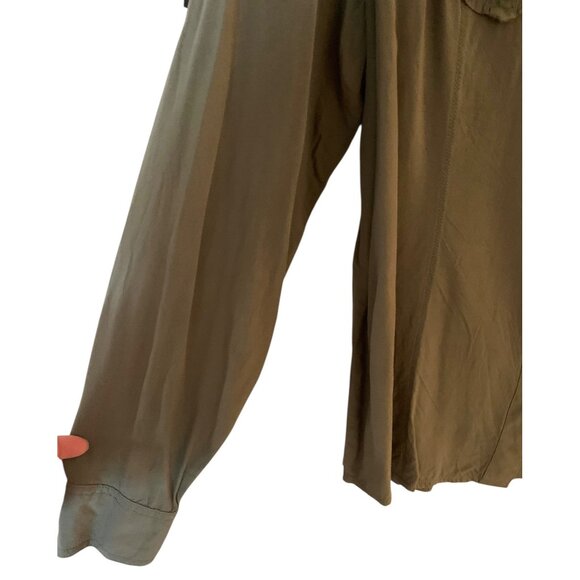 HARLEY-DAVIDSON Army Green Military Style Women's Button-Up Graphic Shirt Large - Picture 4 of 8